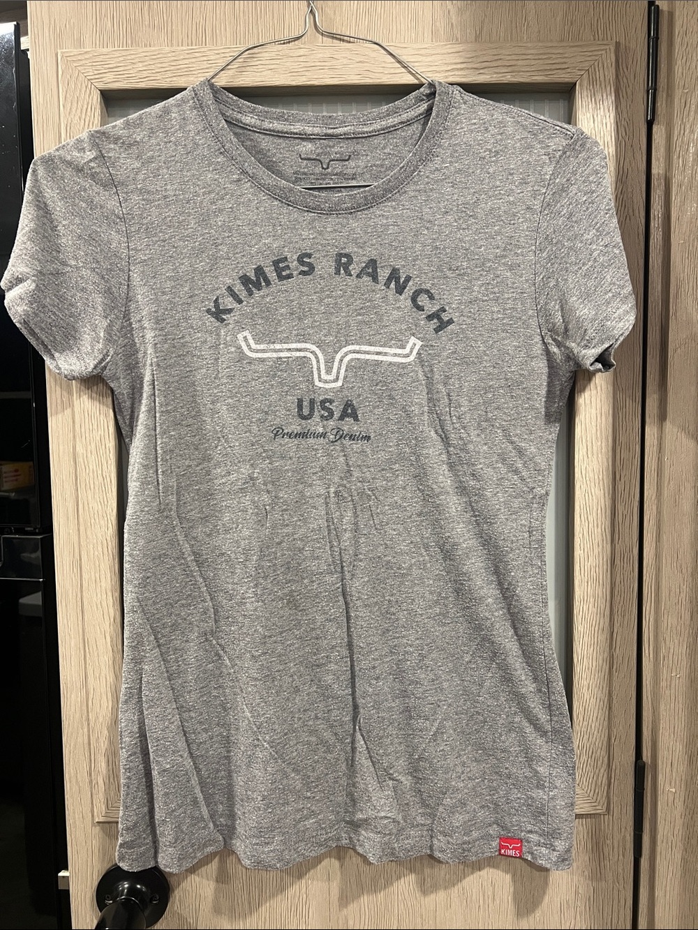 Kimes Ranch Gray Logo Tee with USA Graphic
